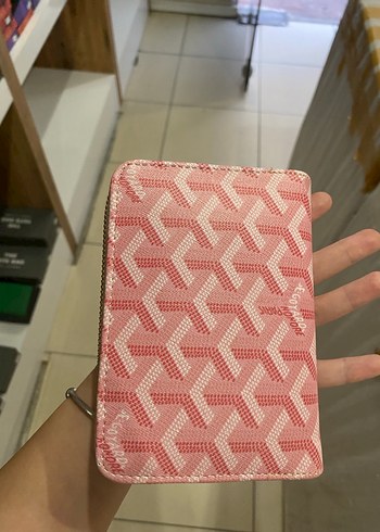 Fermuarlı Pembe Desenli Kadın Cüzdanı