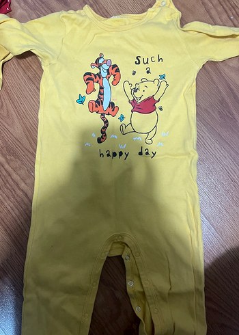 Renkli Baskılı Sarı Bebek Tulum