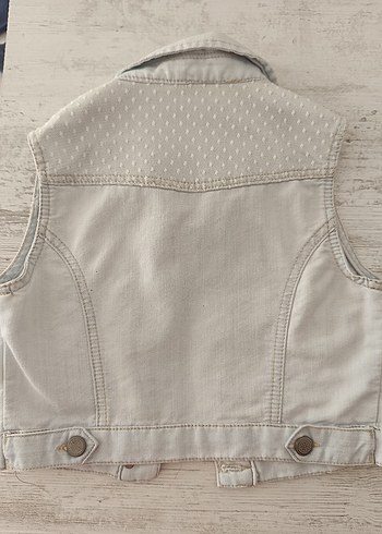 LCW Düğmeli Gri Kız Denim Ceket - Görsel 2