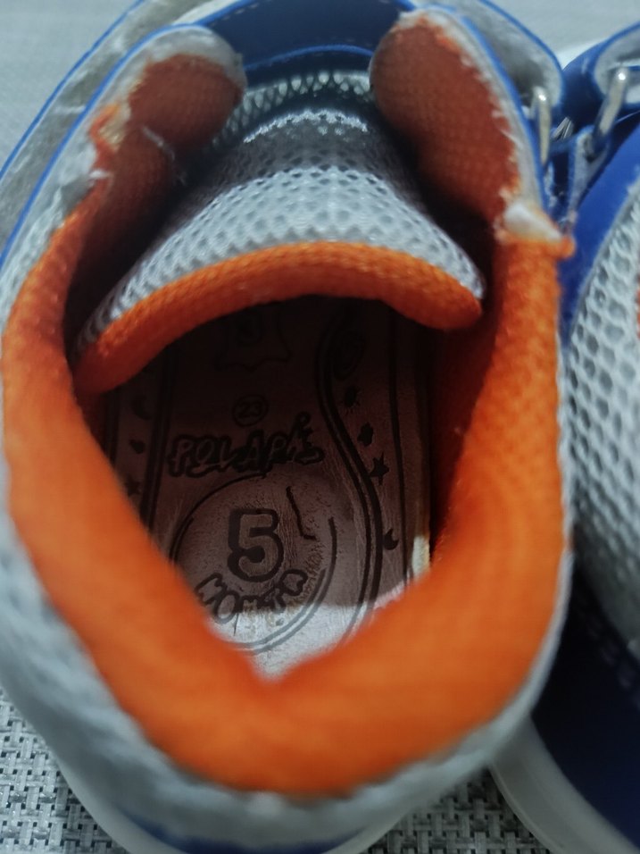 Polaris Erkek Çocuk Mavi gri Cırtlı Spor Ayakkabı - Görsel 4