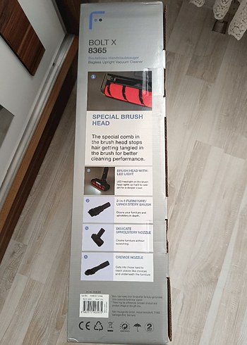 Fakir şarjlı süpürge Kırmızı Kablosuz Dikey Elektrikli Süpürge - Görsel 14