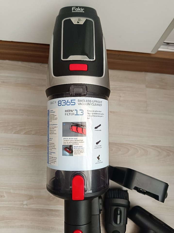 Fakir şarjlı süpürge Kırmızı Kablosuz Dikey Elektrikli Süpürge - Görsel 4