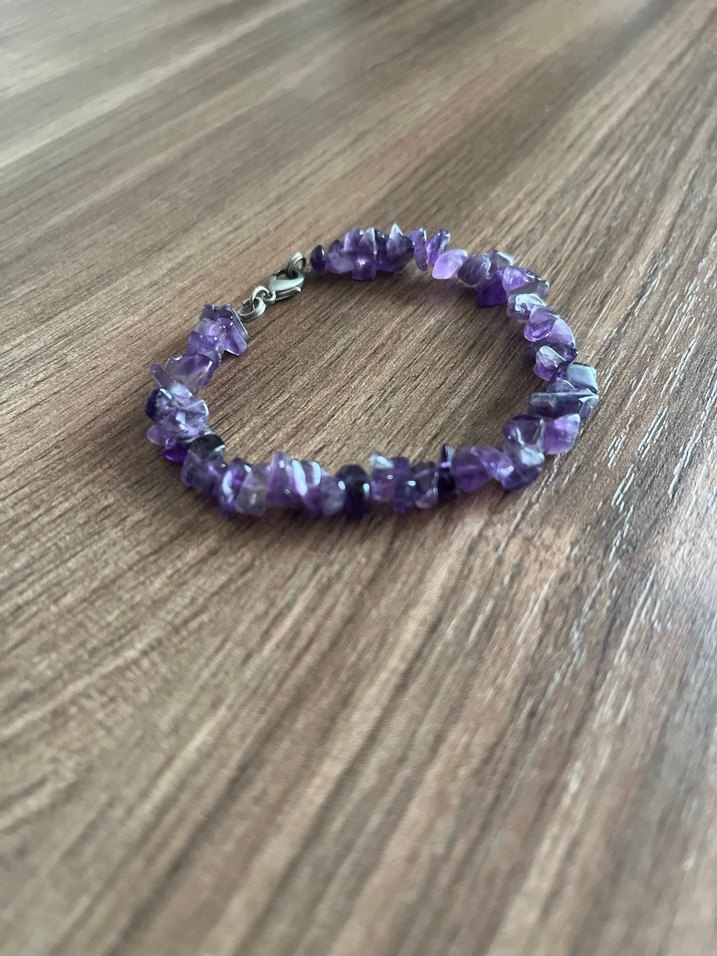 Doğal Ametist Kırık Taş Bileklik - Negatif Enerji Kalkanı - Görsel 3