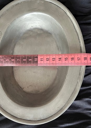 Fransız ETAIN Damgalı Kabartma Desenli Vintage Kalay Tabak /1769 - Görsel 5