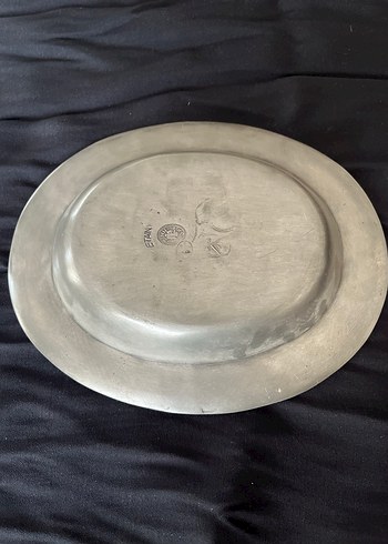 Fransız ETAIN Damgalı Kabartma Desenli Vintage Kalay Tabak /1769 - Görsel 18