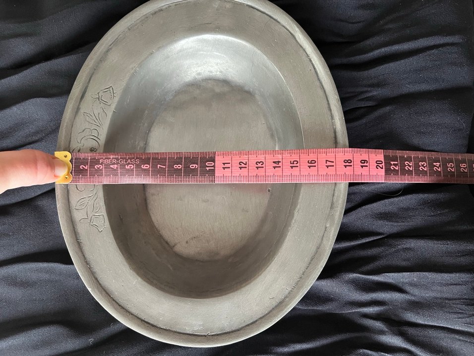 Fransız ETAIN Damgalı Kabartma Desenli Vintage Kalay Tabak /1769 - Görsel 5