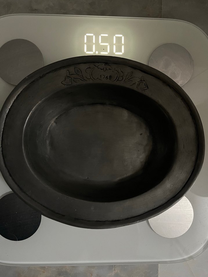 Fransız ETAIN Damgalı Kabartma Desenli Vintage Kalay Tabak /1769 - Görsel 4