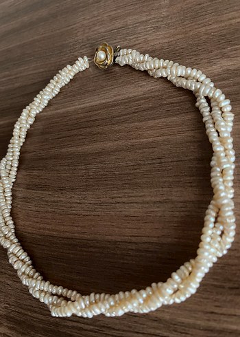 Vintage Gerçek Tatlı Su İncisi Kolye Gümüş Klipsli 3 SıralıBurma - Görsel 9