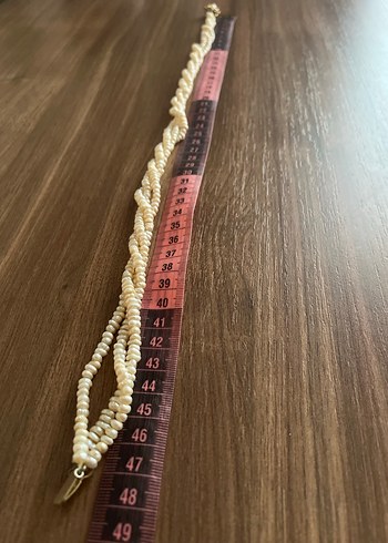 Vintage Gerçek Tatlı Su İncisi Kolye Gümüş Klipsli 3 SıralıBurma - Görsel 7