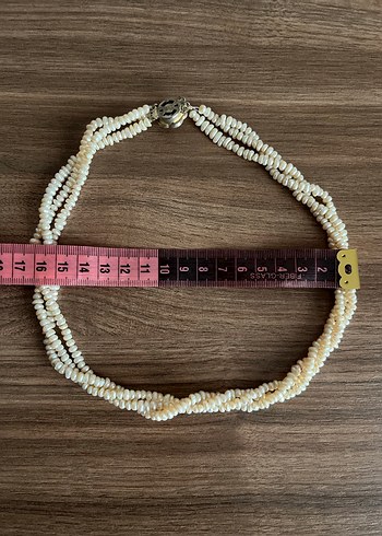 Vintage Gerçek Tatlı Su İncisi Kolye Gümüş Klipsli 3 SıralıBurma - Görsel 6