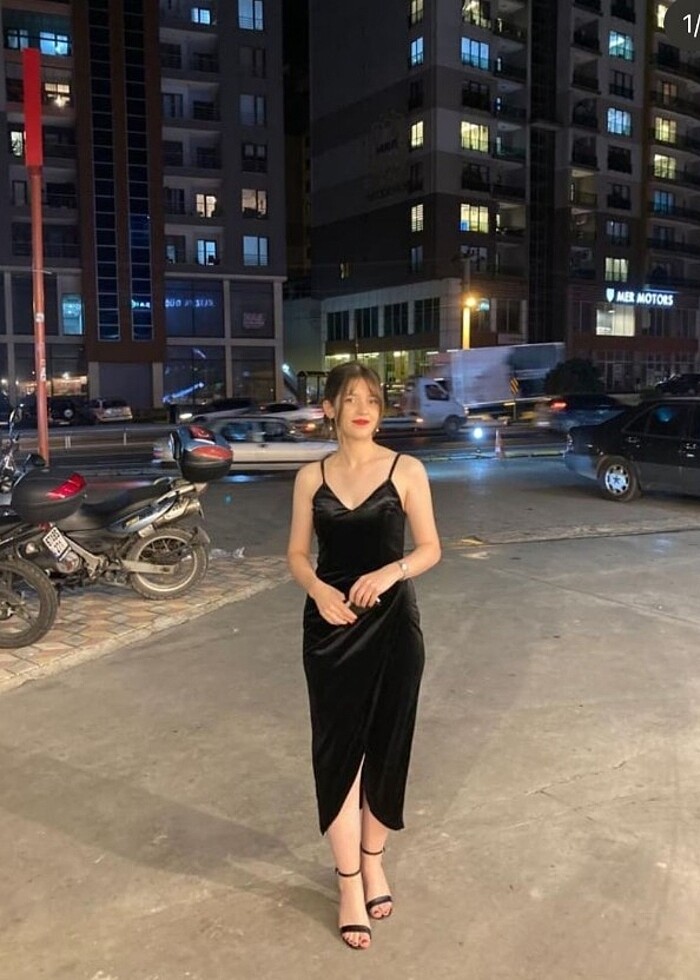 Kadife elbise - Görsel 4