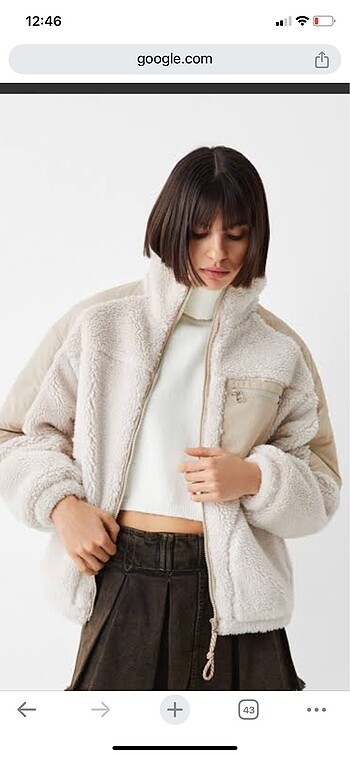 Bershka yünlü mont