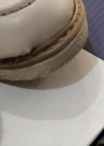 Bej Tokalı Kadın Loafer Blok Topuk - Görsel 4