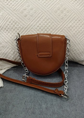 Kahverengi Deri Tokalı Kadın Çanta - Görsel 2