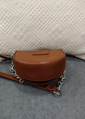 Kahverengi Deri Tokalı Kadın Çanta - Görsel 4