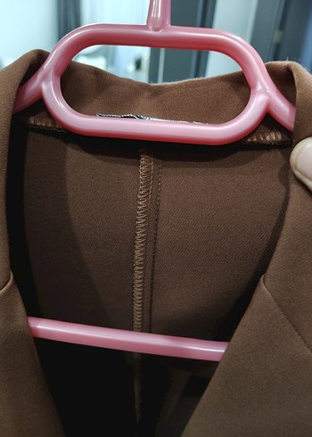 Kahverengi Düğmeli Kadın Blazer Ceket - Görsel 5