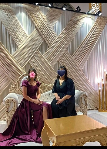 Alfabeta Saten mürdüm gece elbisesi abiye