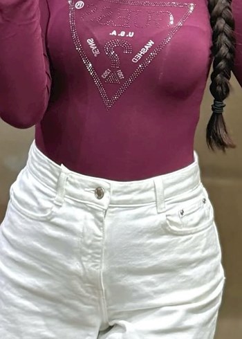 Guess Bordo Uzun Kollu Body - Görsel 4