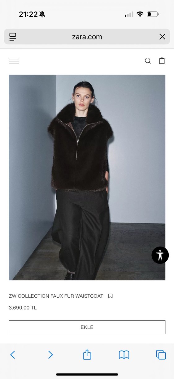 Zara Kürk Yelek - Görsel 3