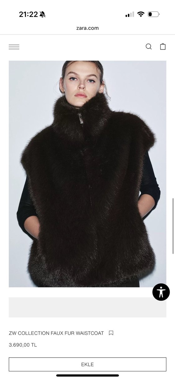 Zara Kürk Yelek - Görsel 5