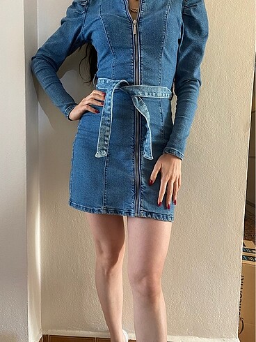 s Beden Bershka denim elbise