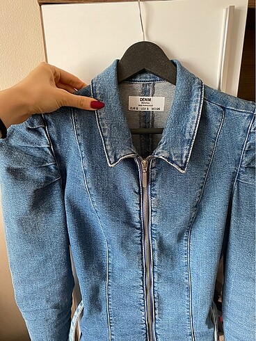s Beden mavi Renk Bershka denim elbise
