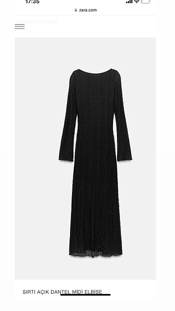 Zara Zara Dantel Sırtı Açık Uzun Elbise