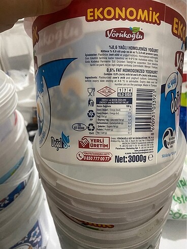 Beden beyaz Renk 3 kg Yoğurt kovası 10 adet