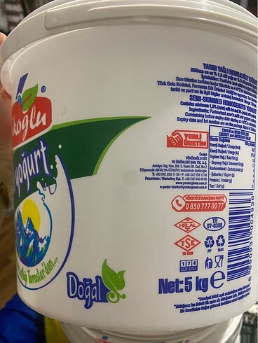 Diğer 10 adet yoğurt kovası 5 kg