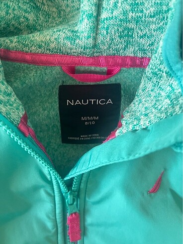 Nautica Nautica 8/10 yaş kapşonlu fermuarlı sweatshirt camgöbeği yeşil
