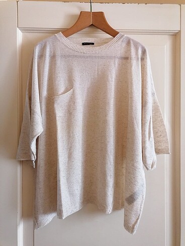 Massimo Dutti Bej Oversize Triko