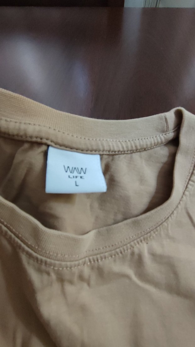 Bej Basic Erkek Keten Tişört - Görsel 3