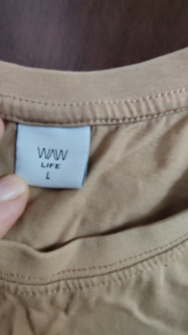 Bej Basic Erkek Keten Tişört - Görsel 5