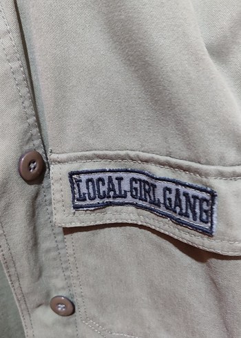 Düğmeli haki i Denim Kadın Ceket - Görsel 3