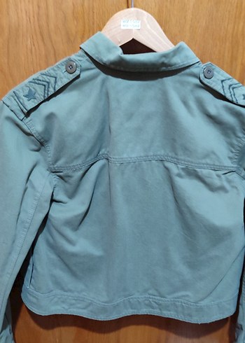 Düğmeli haki i Denim Kadın Ceket - Görsel 11