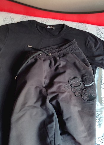 Siyah Erkek Çocuk Pamuklu Rahat ŞortTakımı - Görsel 9