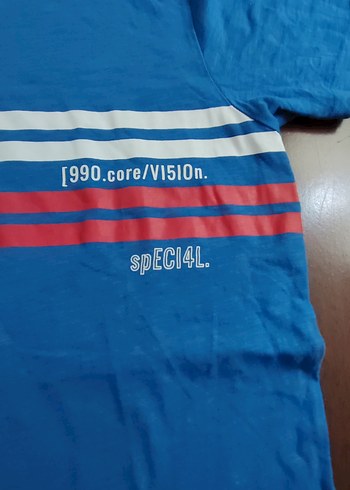 Erkek Çocuk Mavi Baskılı Kısa Kollu Tişört - Görsel 2