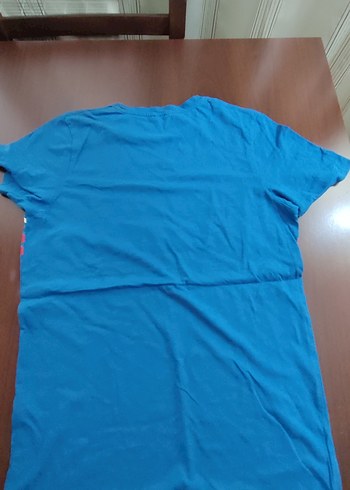 Mavi Kısa Kollu Erkek Tişört - Görsel 2