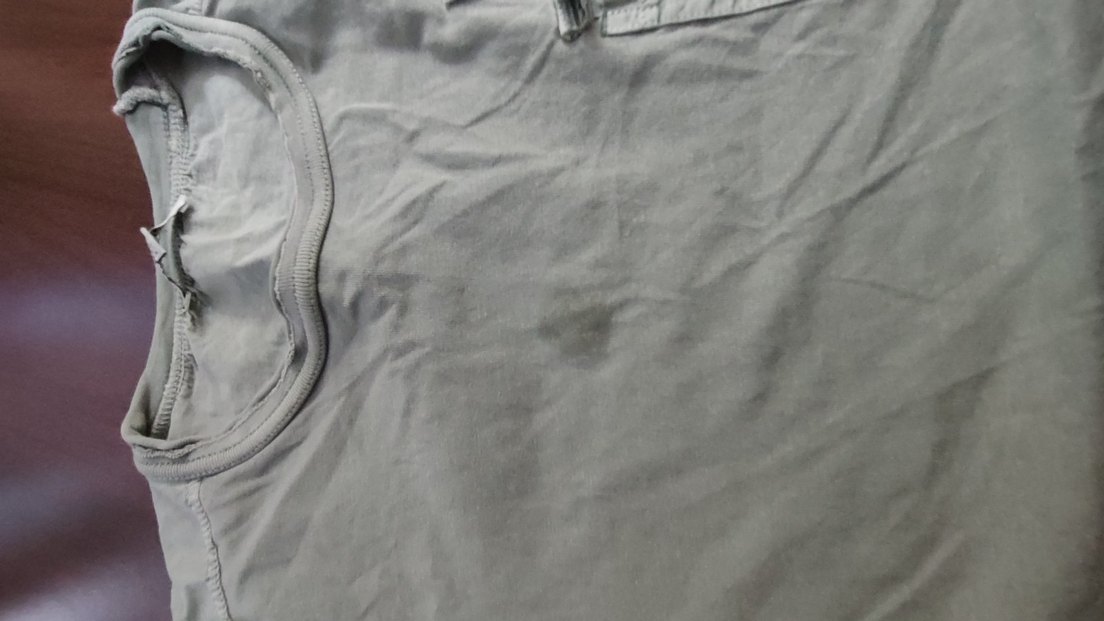 Gri Kısa Kollu Keten Erkek Tişört - Görsel 3