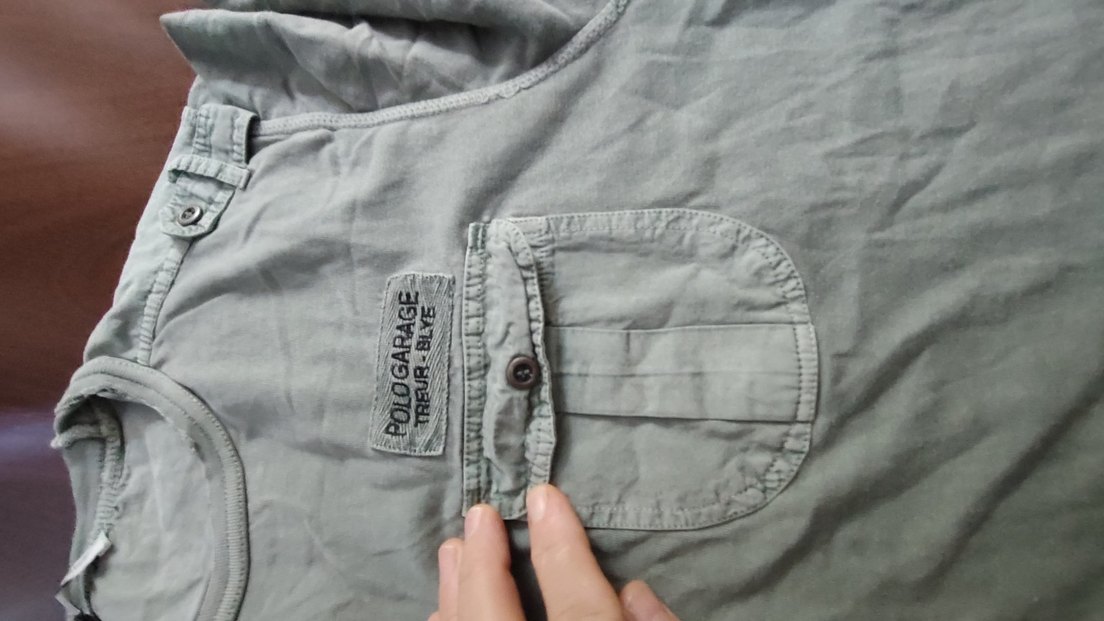 Gri Kısa Kollu Keten Erkek Tişört - Görsel 4