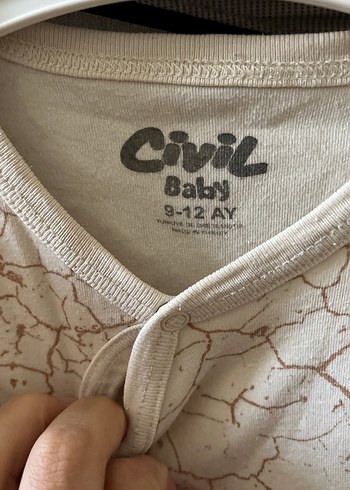 9 Ay Beden Bebek Erkek Yılan Desenli Pamuklu Tulum