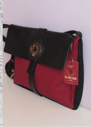 U.S. Polo Assn. / US6069 Bordo Siyah Çapraz Askılı Çanta