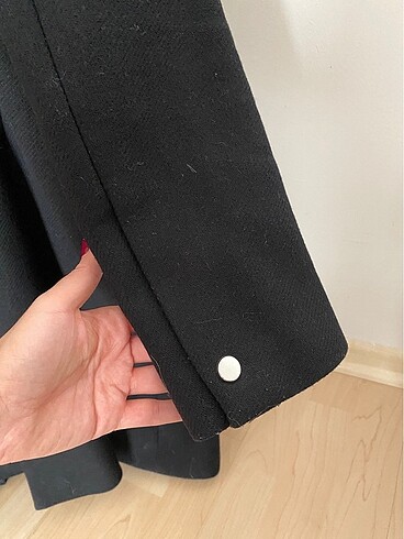 Zara siyah kaşe mont - Görsel 5