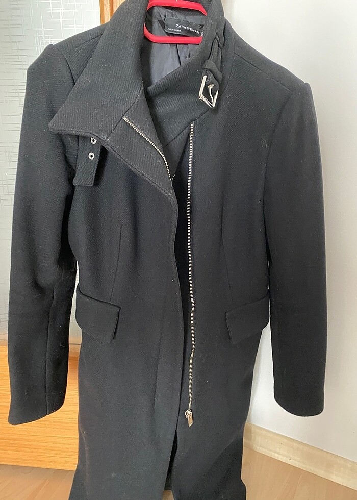 Zara siyah kaşe mont - Görsel 4