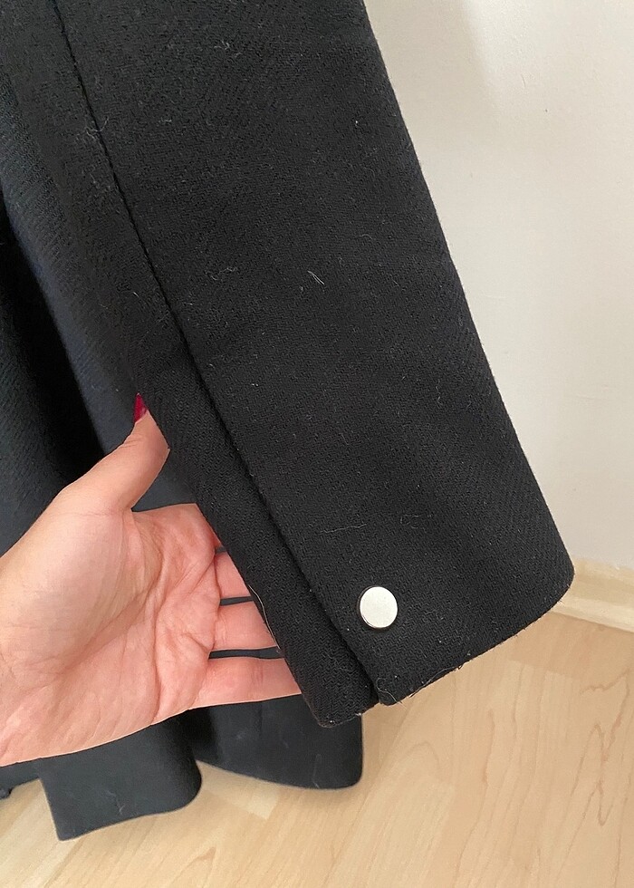 Zara siyah kaşe mont - Görsel 5