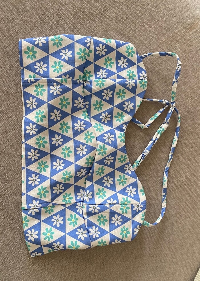 Dalgıç kumaş desenli crop pantolon takım - Görsel 3