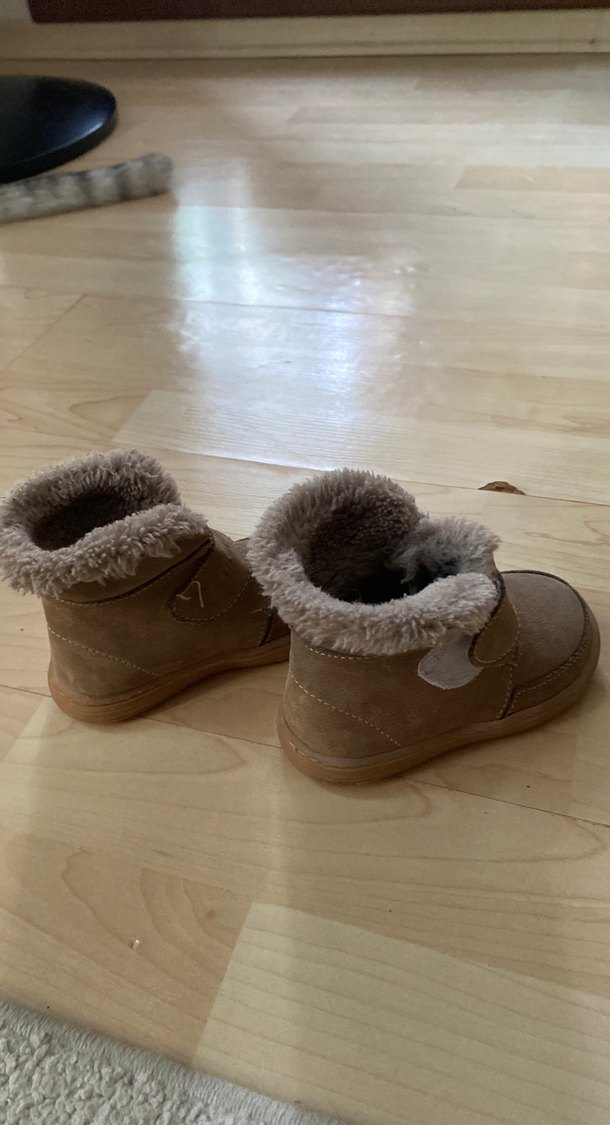 Çocuk Bej Süet Kürklü Bot - Görsel 5