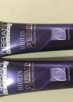 Urban naturals biotin keratin şampuan 50 ml 2 adet 