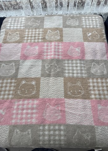 Pembe Pastel Örgü Çocuk Battaniyesi - Görsel 2