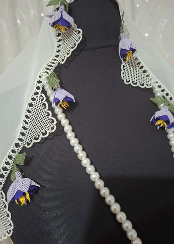 iğne oyası tesbihli mevlid örtüsü - Görsel 10